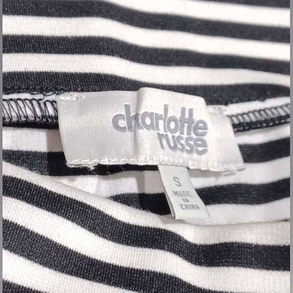 Charlotte Russe Stretchy Short Striped Juniors Size Small Black White Mini Skirt - Picture 3 of 15